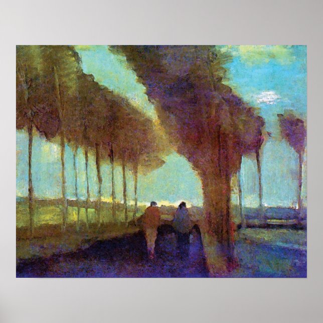 Vincent Van Gogh - Land Lane med två Figurer Poster (Framsidan)
