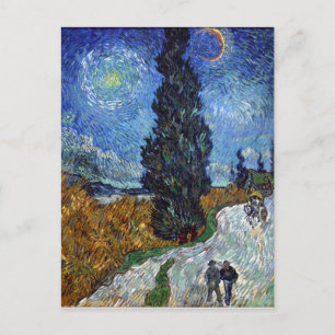 Vincent Van Gogh Land road i Provence by Night Vykort
