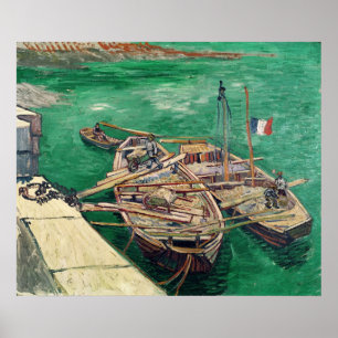 Vincent van Gogh Landningsfas med båtar, 1888 Poster