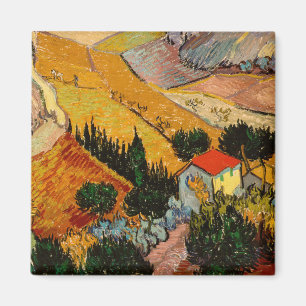 Vincent van Gogh - Landskap, House och Plowman Magnet