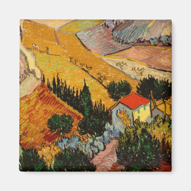 Vincent van Gogh - Landskap, House och Plowman Magnet (Framsidan)