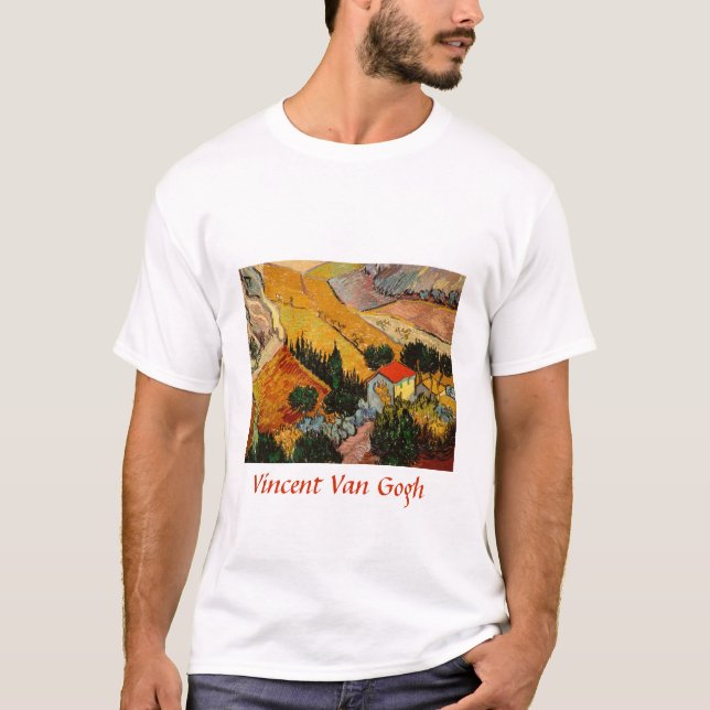 Vincent van Gogh - Landskap, House och Plowman T Shirt (Framsida)