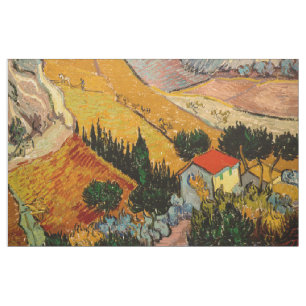 Vincent van Gogh - Landskap, House och Plowman Tyg