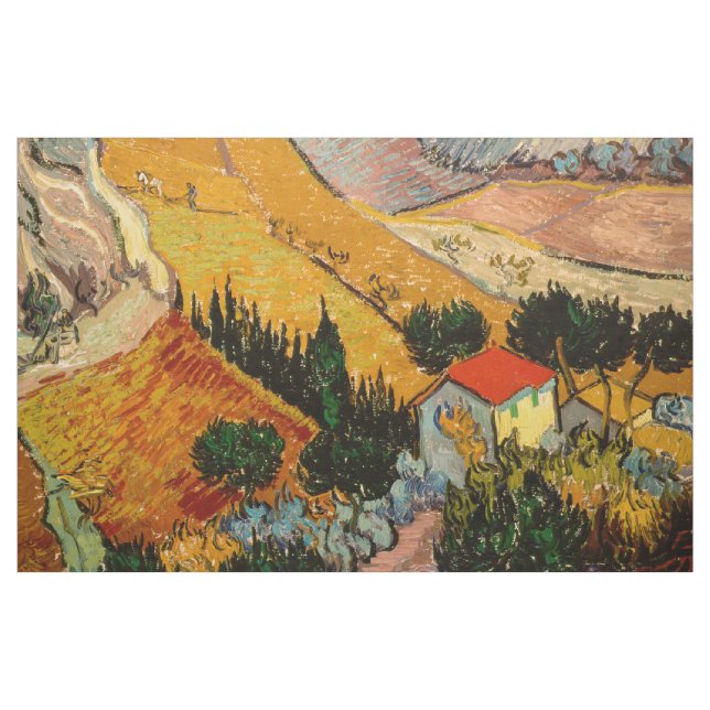 Vincent van Gogh - Landskap, House och Plowman Tyg (Yard)