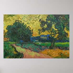 Vincent van Gogh - Landskap i skymning Poster