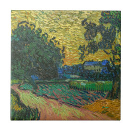 Vincent van Gogh - Landskap i Twilight Kakelplatta