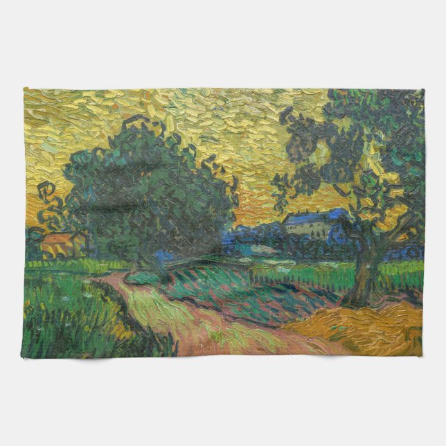 Vincent van Gogh - Landskap i Twilight Kökshandduk (Horisontell)