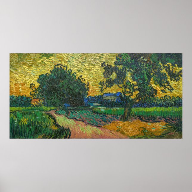 Vincent van Gogh - Landskap i Twilight Poster (Framsidan)