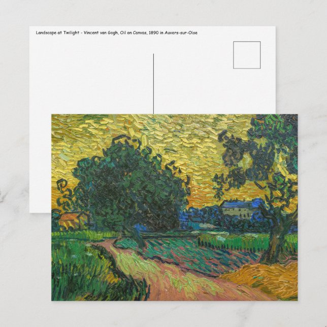 Vincent van Gogh - Landskap i Twilight Vykort (Fram/baksida)