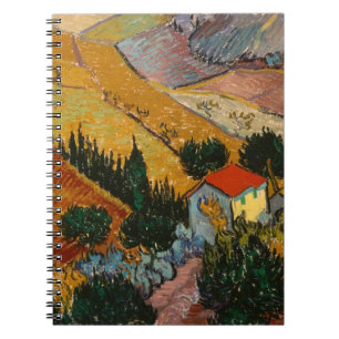 Vincent Van Gogh landskap med huset & Anteckningsbok