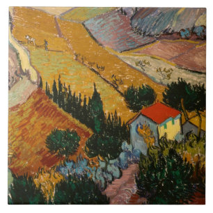 Vincent Van Gogh landskap med huset & Kakelplatta