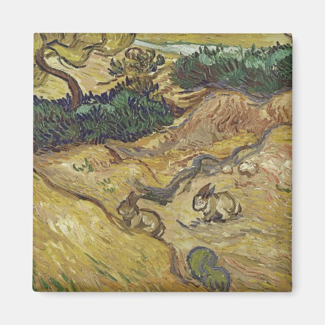 Vincent van Gogh - Landskap med kaniner Magnet (Framsidan)