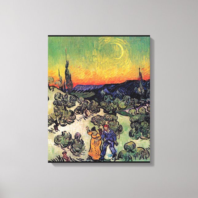 Vincent Van Gogh - Landskap med par Konstverk Canvastryck (Framsida)