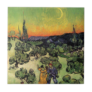 Vincent Van Gogh - Landskap med par Konstverk Kakelplatta