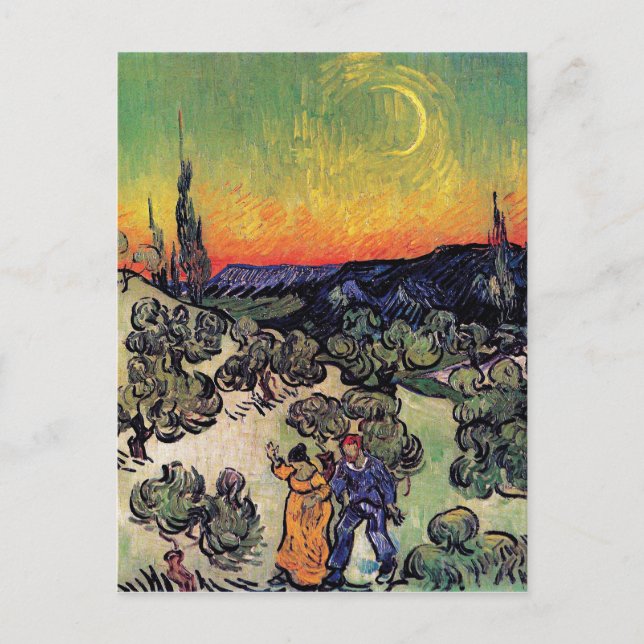 Vincent Van Gogh - Landskap med par Konstverk Vykort (Framsida)