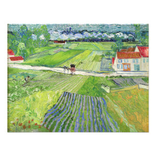Vincent van Gogh - Landskap med vagn & tåg Fototryck
