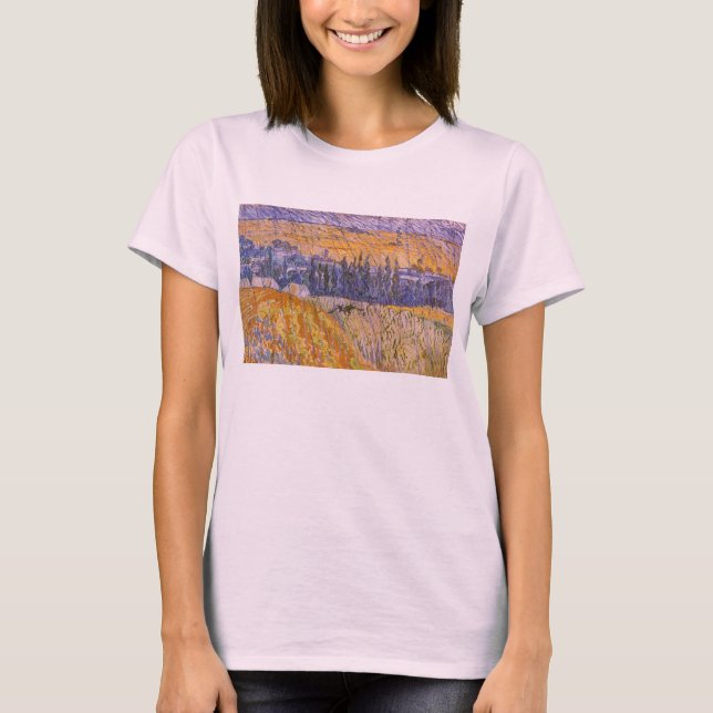 Vincent van Gogh - Landskap vid Auvers i Rain Tee Shirt (Framsida)