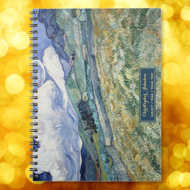 Vincent Van Gogh Landskaps Konst Guld Monogrammera Anteckningsbok (Vincent Van Gogh Landscape Art Gold Monogrammed Notebook)