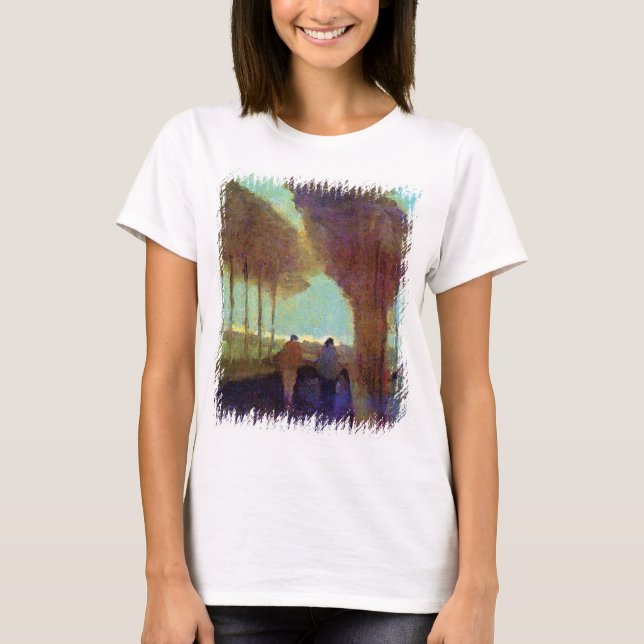 Vincent Van Gogh - Landsväg med två figurer Tee Shirt (Framsida)