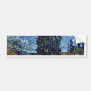 Vincent Van Gogh landväg i Provence vid natt Bildekal