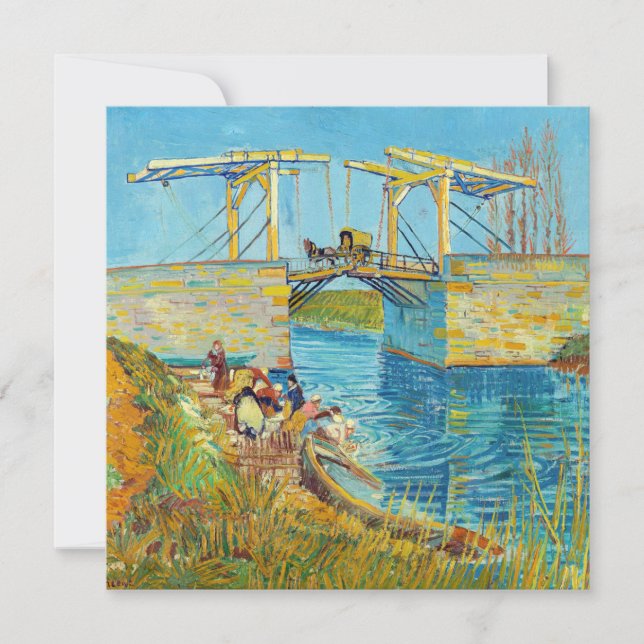 Vincent van Gogh - Langlois Bridge vid Arles #1 Inbjudningar (Framsida)