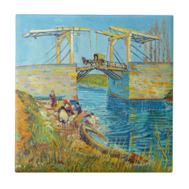 Vincent van Gogh - Langlois Bridge vid Arles #1 Kakelplatta