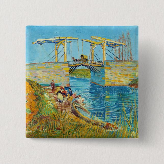 Vincent van Gogh - Langlois Bridge vid Arles #1 Knapp (Framsida)