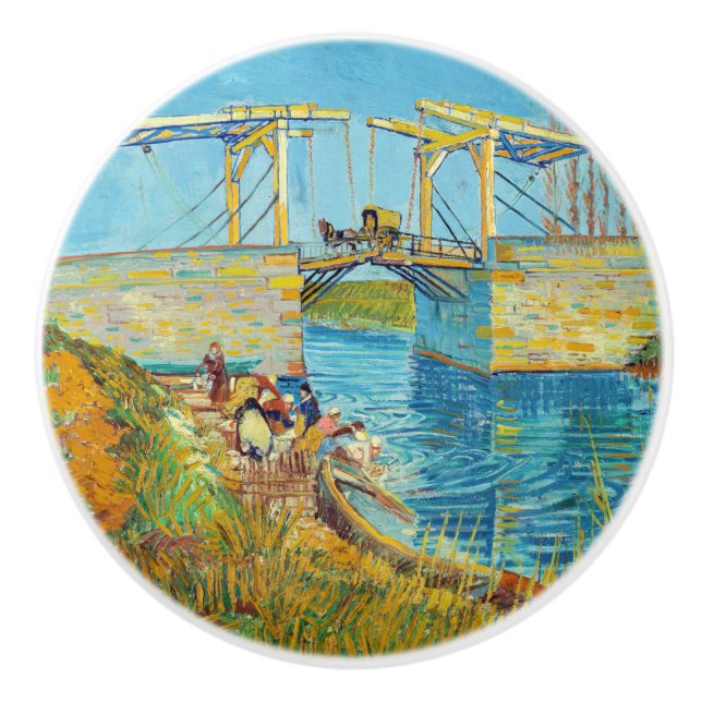 Vincent van Gogh - Langlois Bridge vid Arles #1 Knopp (Framsidan)