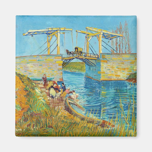 Vincent van Gogh - Langlois Bridge vid Arles #1 Magnet (Framsidan)