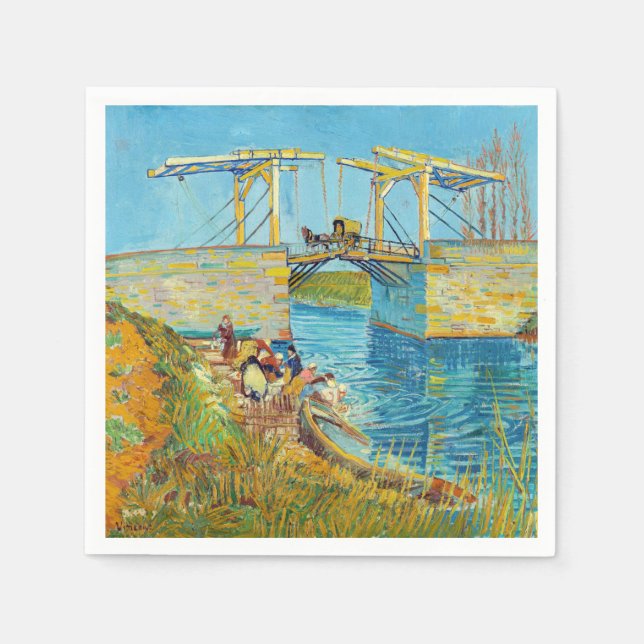 Vincent van Gogh - Langlois Bridge vid Arles #1 Pappersservett (Framsidan)