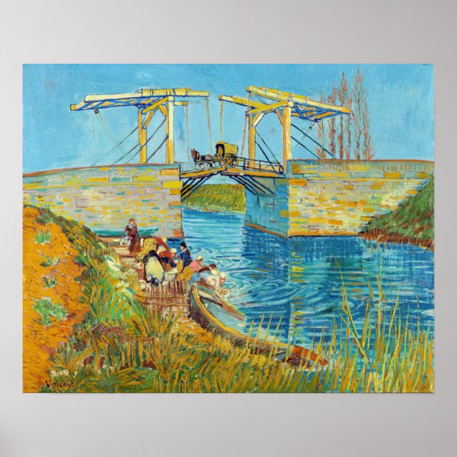 Vincent van Gogh - Langlois Bridge vid Arles #1 Poster (Framsidan)