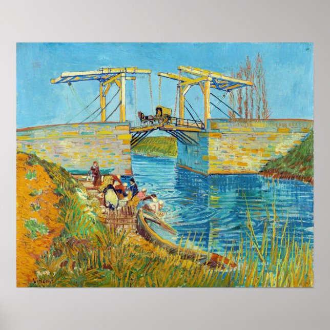 Vincent van Gogh - Langlois Bridge vid Arles #1 Poster (Framsidan)