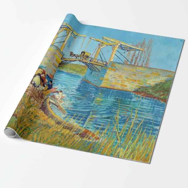 Vincent van Gogh - Langlois Bridge vid Arles #1 Presentpapper (Utrullad)