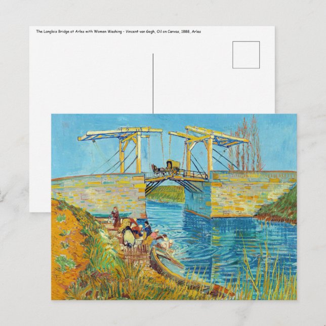Vincent van Gogh - Langlois Bridge vid Arles #1 Vykort (Fram/baksida)