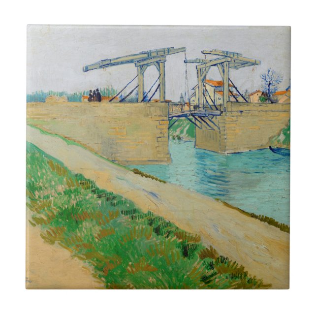 Vincent van Gogh - Langlois Bridge vid Arles #2 Kakelplatta (Framsidan)