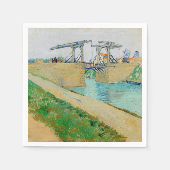 Vincent van Gogh - Langlois Bridge vid Arles #2 Pappersservett (Framsidan)