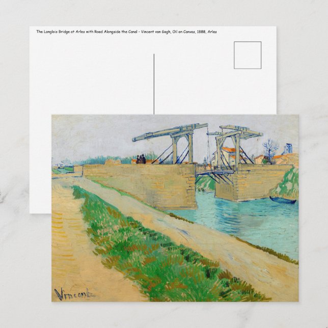 Vincent van Gogh - Langlois Bridge vid Arles #2 Vykort (Fram/baksida)