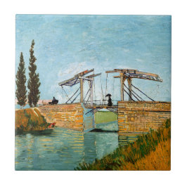 Vincent van Gogh - Langlois Bridge vid Arles #3 Kakelplatta