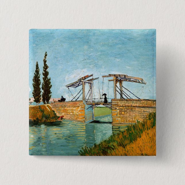 Vincent van Gogh - Langlois Bridge vid Arles #3 Knapp (Framsida)