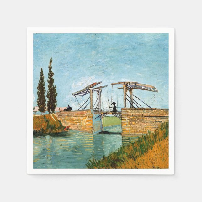Vincent van Gogh - Langlois Bridge vid Arles #3 Pappersservett (Framsidan)