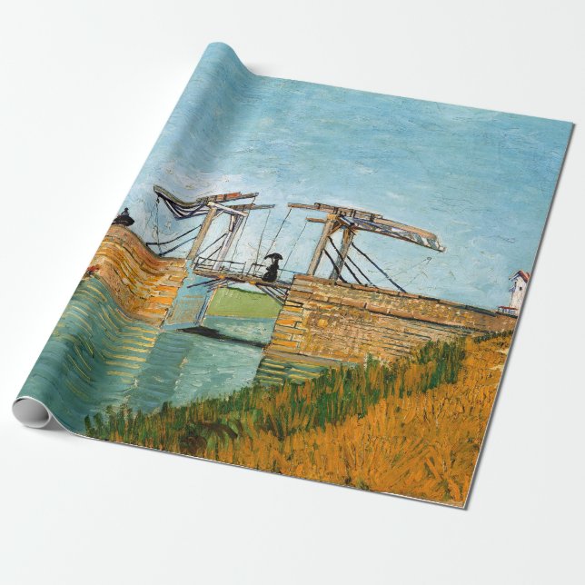 Vincent van Gogh - Langlois Bridge vid Arles #3 Presentpapper (Utrullad)