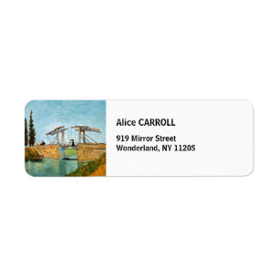 Vincent van Gogh - Langlois Bridge vid Arles #3 Returadress Etikett