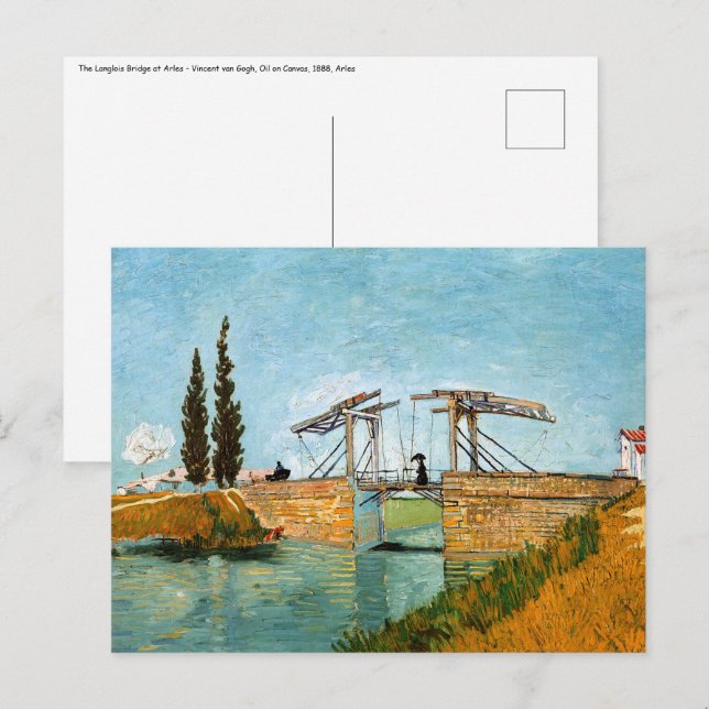 Vincent van Gogh - Langlois Bridge vid Arles #3 Vykort (Fram/baksida)