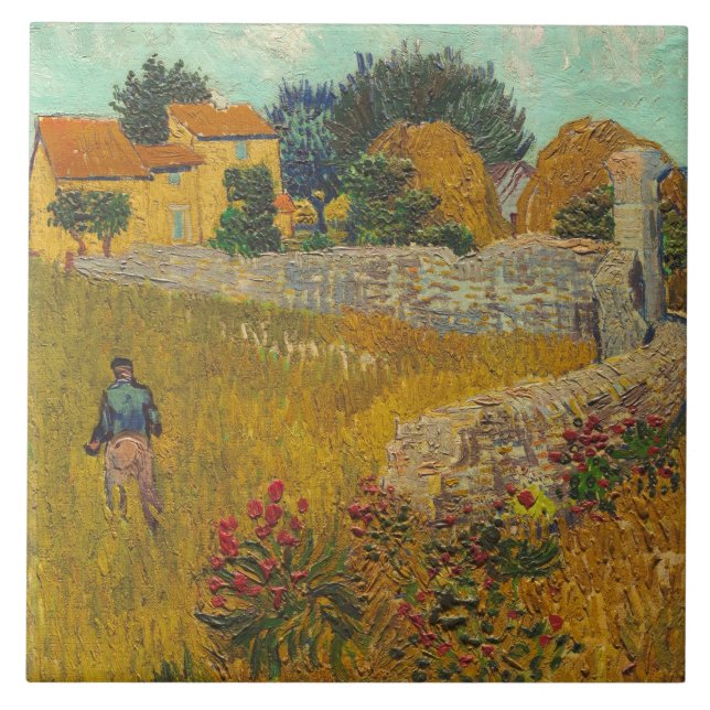 Vincent Van Gogh | lantbrukarhem i Provence, 1888 Kakelplatta (Framsidan)