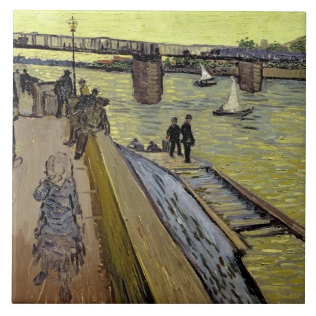 Vincent van Gogh| Le Pont de Trinquetaille Arles Kakelplatta (Framsidan)