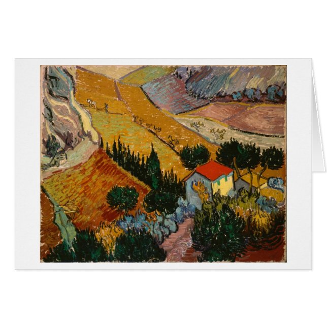 Vincent van Gogh | Liggande utan hus och plowman Hälsningskort (Framsidan Horizontal)