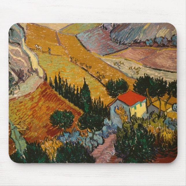 Vincent van Gogh | Liggande utan hus och plowman Musmatta (Framsidan)