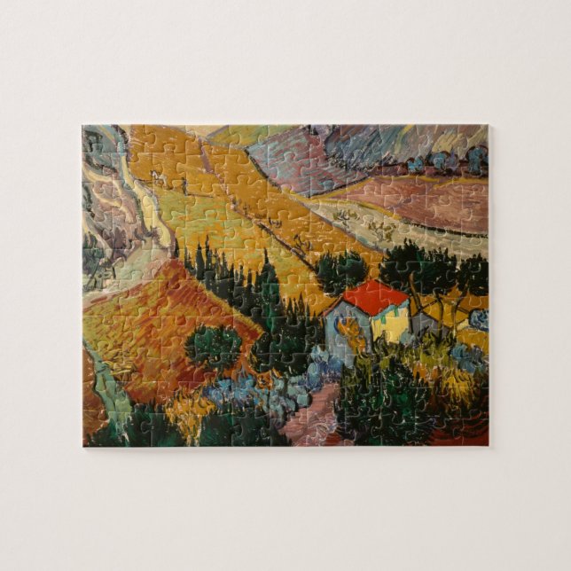 Vincent van Gogh | Liggande utan hus och plowman Pussel (Horisontell)