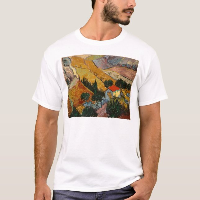 Vincent van Gogh | Liggande utan hus och plowman Tee (Framsida)