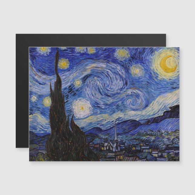 Vincent Van Gogh - Magnetkortet i Starry night (Fram/baksida)